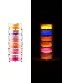 6/12 pièces Ensemble de poudre scintillante luminescente dans le noir, pigment époxy pour moules de résine DIY, fabrication de bijoux, coloration de résine, artisanat et accessoires