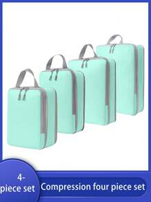 Set de 4 cubos de embalaje para viajes, organizadores de equipaje con compresión, bolsas de almacenamiento para artículos de tocador, maquillaje y cosméticos, para ropa y zapatos