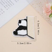 1pc Panda Applique Patch With Heat-Seal, Embroidered Cartoon Panda Mend Patch For Clothing Rips And Holes - Multicolor - View 17