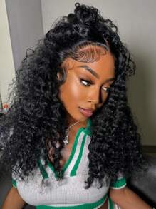 180% Ready To Wear 13x4 Deep Wave Lace Front Wigs Human Hair 13x4 HD Lace Deep Curly Glueless Frontal Wigs Human Hair Pre Plucked For Women Put On And Go Wig