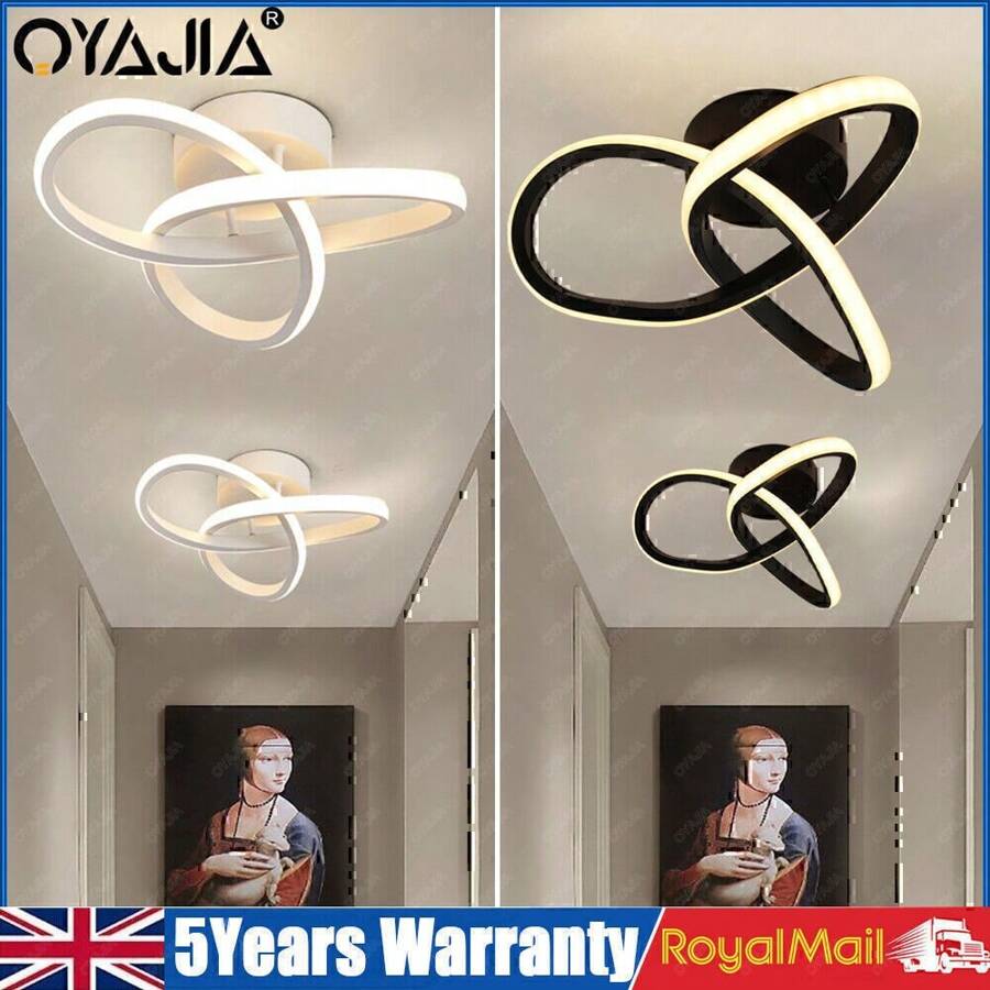 OYAJIA LED Ceiling Light, Modern Ceiling Lamp 24W 1200LM, Indoor Black / White Ceiling Light For Bedroom Kitchen Hallway Office Living Room, Diameter 25cm, 3500K Warm White - White - View 1