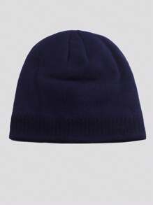 1 pieza Gorro de punto casual cómodo y cálido para hombre, de doble capa con forro térmica, gorro grueso y de moda para deportes al aire libre, ciclismo, viaje, uso diario, Halloween