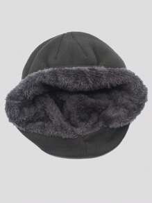1 pieza Gorro de punto casual cómodo y cálido para hombre, de doble capa con forro térmica, gorro grueso y de moda para deportes al aire libre, ciclismo, viaje, uso diario, Halloween