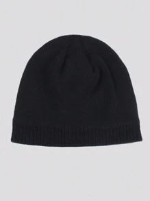1 pieza Gorro de punto casual cómodo y cálido para hombre, de doble capa con forro térmica, gorro grueso y de moda para deportes al aire libre, ciclismo, viaje, uso diario, Halloween
