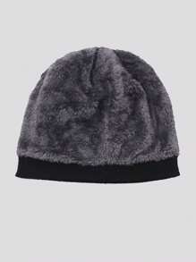 1 pieza Gorro de punto casual cómodo y cálido para hombre, de doble capa con forro térmica, gorro grueso y de moda para deportes al aire libre, ciclismo, viaje, uso diario, Halloween
