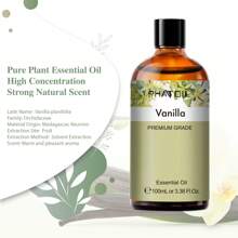 1 pieza 100ml/3.38fl.Oz Aceite esencial de vainilla PHATOIL para difusores, humidificadores, aromaterapia pura y natural, masaje, baño y relajación
