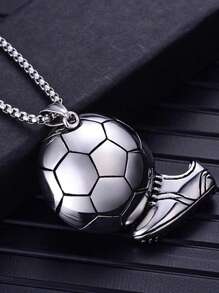 suteyi 1 Football Pendant Necklace, Fashionable Retro Titanium Steel Boy Necklace, A Gift For Football Enthusiasts
