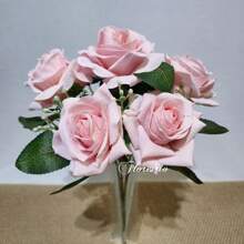 Pink Velvet Bouquet Artificial Flower For Wedding Decoration, Arrangements, Decorating Parties And Home - Baby Pink - View 3