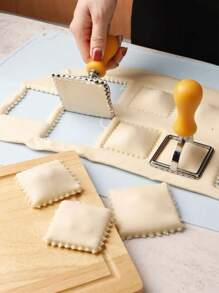 1 pieza Cortador de raviolis, prensa de repostería, molde, dispositivo de repujado de encaje para empanadillas, molde para hacer raviolis, sello de raviolis, molde para galletas, herramienta de cocina para hornear - Multicolor - Ver 2