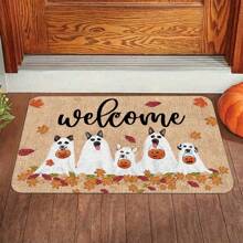 pocket monsters 1pc Halloween Pumpkin Head & Black Cat Pattern Anti-Slip Doormat, Corridor Kitchen Bathroom Balcony Mat, Bathroom Mat Outdoor Carpet, Indoor/Outdoor Decorative Rug