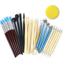 Polymer Clay Tools, Clay Tools Kit, 24pcs Clay Sculpting Tools Set With Stylus And Rock Painting Kit - Air Dry Clay Modeling Tools For Pottery And Sculpture - Blue - View 3