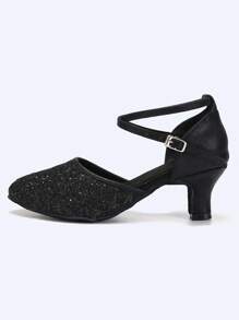 女士优雅现代舞鞋，舒适低跟，适合莎莎舞、拉丁舞、探戈、交谊舞，带帽衫