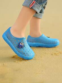 Zapatos Cerrados Para La Playa Para Niños Y Niñas Con Luces Led, Sandalias De Gelatina Antideslizantes Con Agujeros - Verde - Ver 5