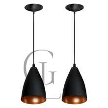 Conjunto Luzes com 3 Luminarias Pendentes Lustres em Alumínio Promoção Vegas Sala Cozinha Quarto Variedade em Cores GL ilumi!