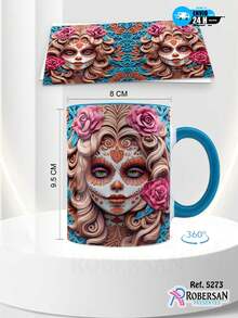 Personalized Different Porcelain Mugs Halloween Skull 3D Coffee Mug 5273 - 藍色 - 查看 3