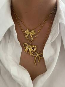 Monlansher 1pc Women Stainless Steel Beaded Necklace With Seashell, Starfish & Conch Pendants, Casual Ocean-Inspired Style, Fashion Layered Lightweight Luxury Everyday Wear