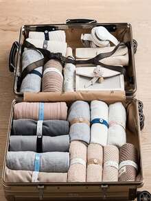 1/10/30 件衣服整理器分类带，适用于旅行商务旅行行李寄存、旅行、行李、返校、商务旅行、极简主义、男女通用、旅行配件、返校用品、旅行必备品、随机带扣款式。 - 彩色 - 查看 5