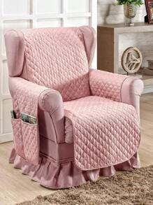 Plain  1-Seater Dad's Armchair Cover Protector - Màu hồng gỉ - Xem 4