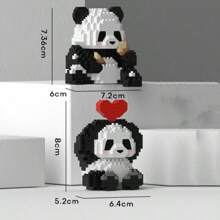1 Set DIY Cute Panda Series, Multiple Building Methods In 1 Box, Leisure Building Block Toy, Panda Theme Puzzle Building Blocks, Creativity Toy, Ideal For Holiday, New Year, Spring Festival Interesting Pet Building Blocks, Fun Small Building Challenge, Cultivate Hands-On And Brain Skills, Building Block Set, DIY Creative Home Decor Toy, Adult Building Block Set Gift, Perfect For Holiday, Birthday, Christmas Gifts