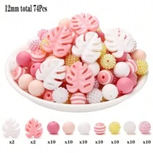 74pcs Turtle Shell Silicone Beads Set, DIY Jewelry Making Accessories For Necklace Pendant - Multicolor - View 11