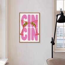 1pc/3PCS Fashion Cin Wine Pink Minimalist Kitchen Canvas Wall Art Print, Retro Wine Poster, Pasta Night Food Print, Bar Cart Wall Art, Bedroom Living Room Hallway Restaurant Art, Room Decor, Wall Decor, Home Decor, Summer Decoration, No Frame Gifts Birthday Graduation Kitchen Decor