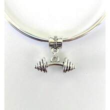 Dumbbell Charm Pendant For Bracelets - 銀色 - 查看 2