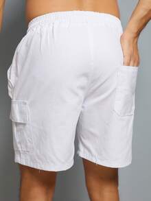 Premium Summer Short Cargo Shorts - White - View 3