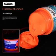 1 pieza Juego de pintura acrílica fluorescente de 100ml, pintura acrílica de color perlado metálico, impermeable para muñecas de yeso