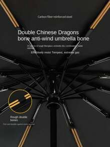 24-Bone Automatic Umbrella, Wind-Resistant, Men's Essential Business Accessory, Dual-Purpose Anti-UV Canopy For Sun And Rain Protection For School, Office, Household, Travel, Back To School Supplies Summer Cooling,Beach,Travel