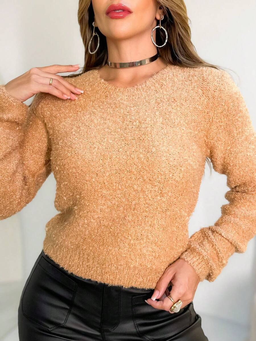 PREMIUM Women's Cold Weather Blouse Basic Cardigan Sweater Wool Knitwear - 米色 - 查看 1