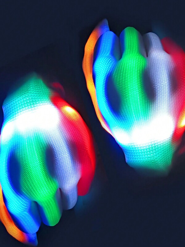 1 Paar LED Handschuhe, Kostüm für Halloween, beleuchtete Handschuhe, cooles und lustiges Weihnachtsgeschenk, Socken für Halloween Lichtshow, Tanz, Karneval, Party-Accessoires, bestes Geschenk für Geburtstagsparty