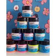 1 pieza Juego de pintura acrílica fluorescente de 100ml, pintura acrílica de color perlado metálico, impermeable para muñecas de yeso