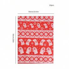 10 tờ - Giấy lụa trang trí gói quà Giáng sinh 19,6 * 26in, Giấy lụa hình quả lê tuần lộc bông tuyết, Giấy lụa mỏng màu hình quả lê dùng gói quà tiệc cưới, Ngày lễ tình nhân Giáng sinh - Bạc - Xem 2