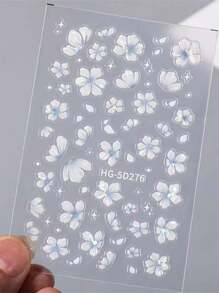 2024 Neue Mode Blumen Prägung Nail Art Sticker, glamouröse gefrorene Kamelien Blumen Nail Decals für Frauen