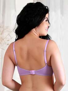 Basic Soft Wire-Free Bra With Comfortable Polyamide Cup And Adjustable Strap REF: 1080 - Lilac Purple - View 2