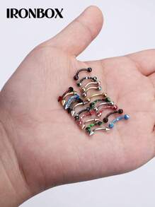 IRONBOX 1PC 16G Eyebrow Rings Lip Ring Barbell Curved Ring Tragus Daith Rook Earring Acrylic Piercing Jewelry For Women Men - Multicolor - View 5