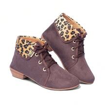 Kit 2 Pares Bota Coturno Casual Feminino Onça Cano Curto Camurça - PRETO/CAFÉ - Visão 5