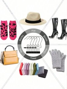 5pcs/10pcs Stainless Steel Multi-Function Clothes Hanger, Wardrobe Storage Hanger For Clothes, Pants, Hats, Boots With Slip-Resistant Hook Decor, Room Decorations, Decorations, Decor, Storage, Organizer, Beachwear, Spring, Minimalist, Summer Tops