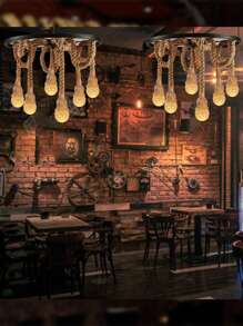 1 pieza/1 luz/2 luces/4 luces Lámpara multifuncional hecha a mano con cuerda vintage con control remoto USB, iluminación colgante para el hogar, sala de estar, dormitorio, como luz nocturna, para estudio, creativa, de ocio y entretenimiento, y para acampar al aire libre