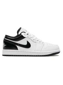 Nike Air Jordan 1 Low White Black Reverse Panda 553558-132 Men's Fashion Sneaker New - 黑與白 - 查看 4