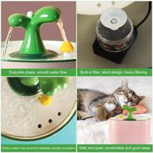 Ceramic Cat Water Dispenser, 1.5L Dog Water Dispenser, Automatic Pet Water Container, Cat Water Dispenser With Automatic Filter