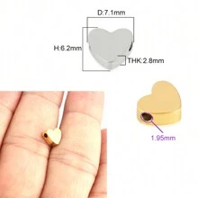 5个不锈钢心形、十字星形、四叶草吊坠，高抛光，适用于DIY手链项链首饰制作 - 吊墜 - 查看 2