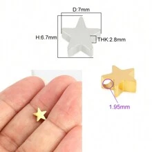 5个不锈钢心形、十字星形、四叶草吊坠，高抛光，适用于DIY手链项链首饰制作 - 吊墜 - 查看 5