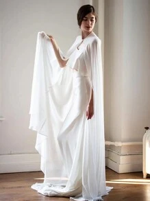 1pc 150cm Length Chiffon Bridal Cloak/Cape, Halloween Anime Cosplay Dress Fall Clothes For Women - Multicolor - View 2