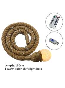 1 pieza/1 luz/2 luces/4 luces Lámpara multifuncional hecha a mano con cuerda vintage con control remoto USB, iluminación colgante para el hogar, sala de estar, dormitorio, como luz nocturna, para estudio, creativa, de ocio y entretenimiento, y para acampar al aire libre