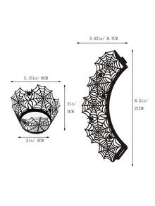 10pcs Halloween Spider Web Cupcake Wrappers, Spider Web Cupcake Liners For Halloween Party Decorations, Dessert Table, Bakery, Restaurant, Food Truck Best Gifts Home Decor Halloween Decor Room Decor - Multicolor - View 6