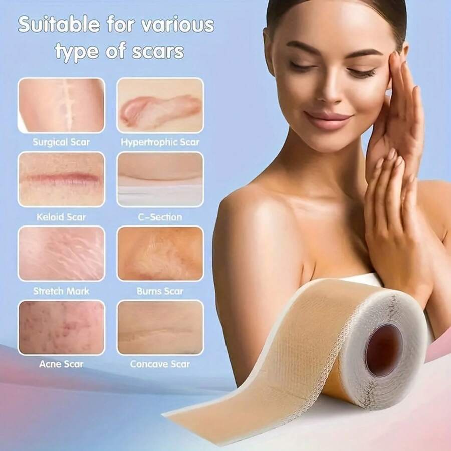 Parche autoadhesivo para cicatrices, ocultador de cicatrices impermeable invisible para imperfecciones corporales - Albaricoque - Ver 1