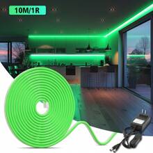 HIFILUZ 10M Tira De Luz Led De Neón Verde,luces led de luces decorativas ,Decoración resistentes al agua para uso exterior e interior,Adecuada Para Armarios De Cocina, Pasillos, Salas De Estar, Bares, Bancos De Trabajo - Verde - Ver 8