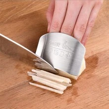 Protector de dedos para cortar verduras, protector de dedos de cocina - Plateado - Ver 3