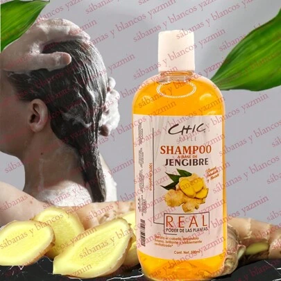 Shampoo de jengibre 100% orgánico- estimula el crecimiento-reduce la caida-combate la caspa